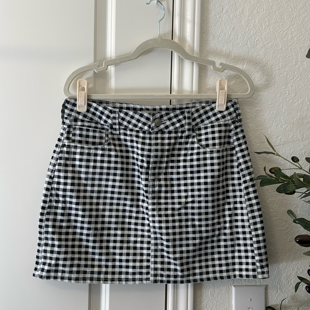 PacSun Black and White Gingham Mini Skirt